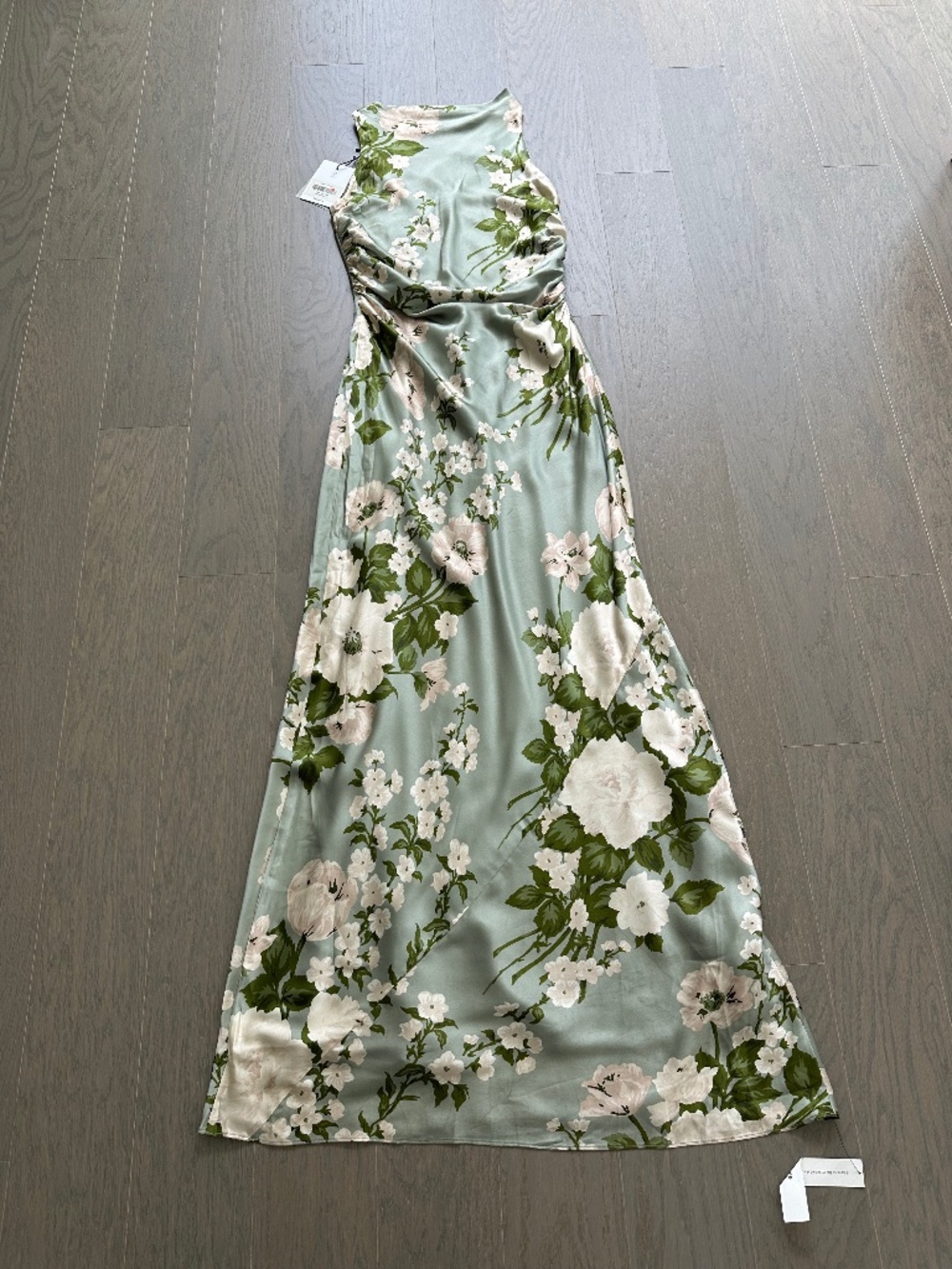 Reformation ANAIIS Silk Maxi Dress Tarragon Green Floral - Size 4 - with tags - Picture 2 of 13